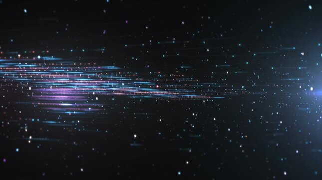 Futuristic sci-fi background of a flat LED panel floating in zero gravity, flickering with digital glitches. Perfect placeholder for logos or UI elements.

