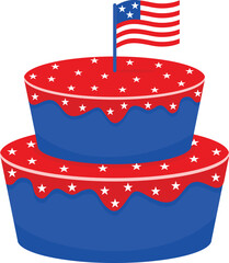 USA Independence Day cake vector illustration