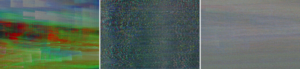 Glitch Screen VHS TV Display Overlay Texture Pack Bundle Effect Surface Noise Grunge Grain