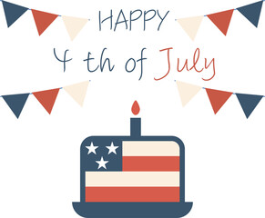 Happy independence day cake postcard