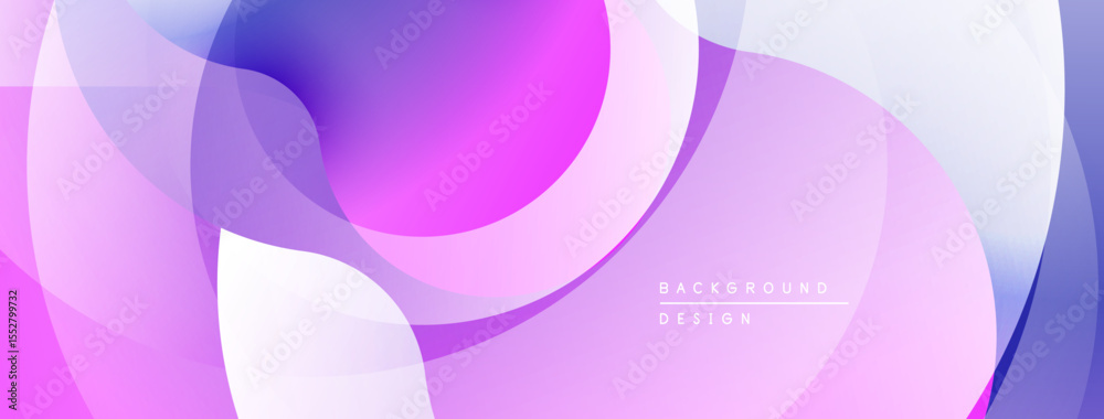 Poster Abstract fluid shapes, pastel colors blend. Modern design, smooth gradients create dynamic composition. Light purple dominates.