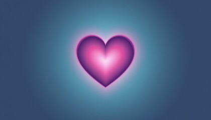 Glowing Pink Heart Symbol with Soft Light and Gradient Background in a Modern Design