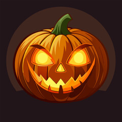 Carved pumpkin with a luminous interior.