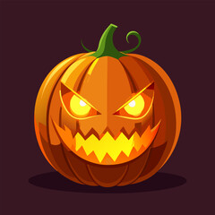 Illuminated pumpkin for Halloween night.