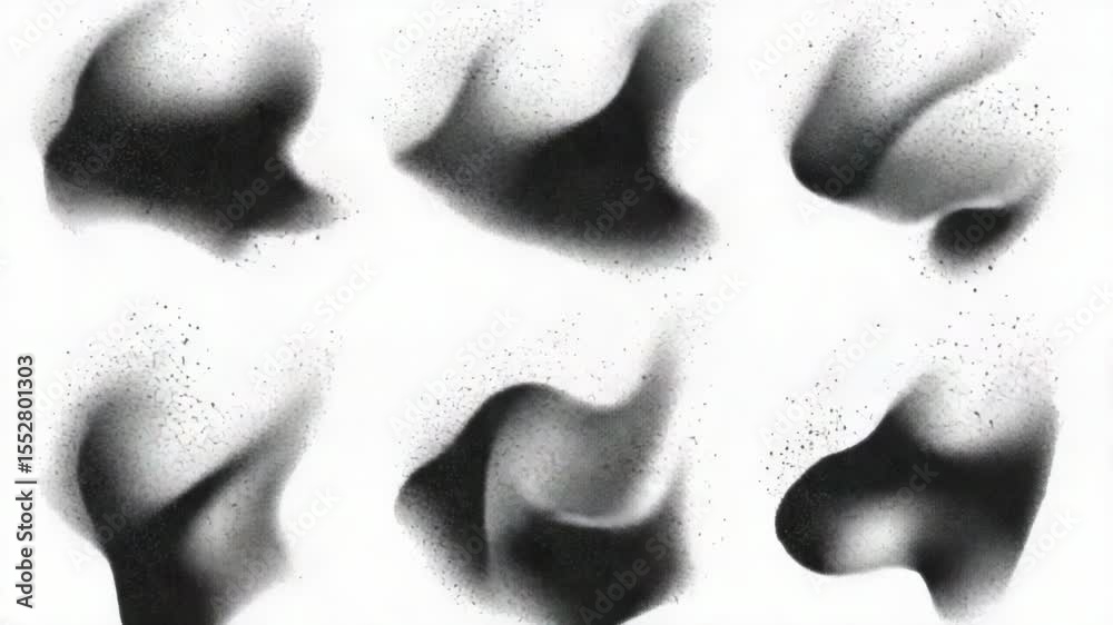 Poster a collection of monochrome images showcasing various geometric shapes