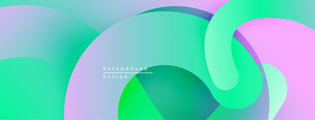 Abstract fluid shapes blend, creating vibrant pastel gradients. Soft curves suggest movement, modern design aesthetic.