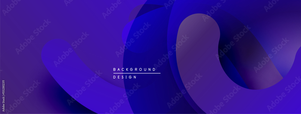 Poster Abstract blue layers create dynamic gradient effect. Modern design suitable for backgrounds, presentations, digital art. Smooth shapes suggest movement.