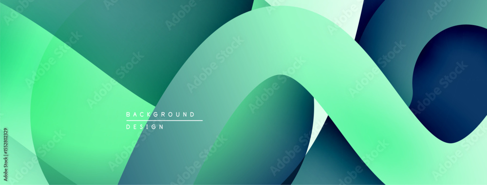 Poster abstract fluid shapes, teal hues dominate. modern design, smooth gradients create depth, minimalist 