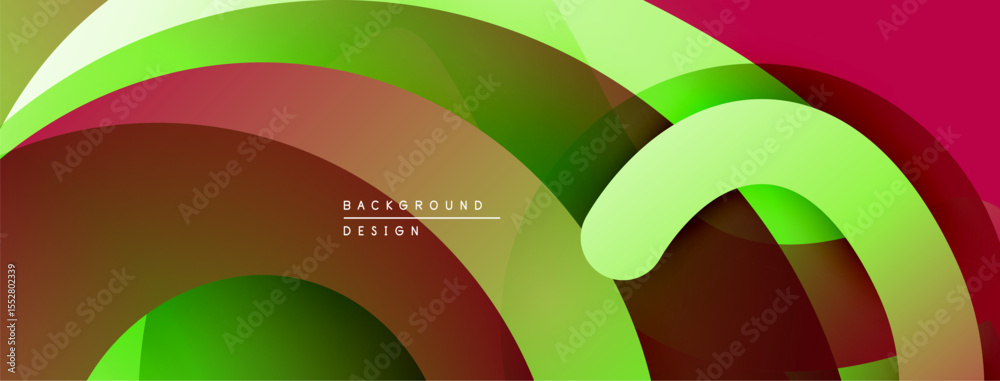 Aufkleber Abstract flowing shapes, vibrant green, red hues. Modern design, smooth gradients create dynamic visual effect. Background texture.