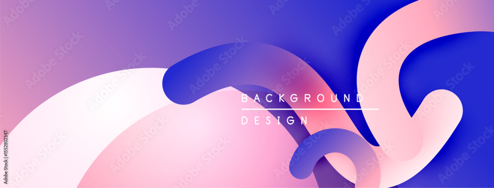 Poster abstract fluid shapes overlap, creating vibrant gradient background. pink, purple, blue hues blend s