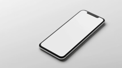Minimalist smartphone design on smooth surface with blank screen display