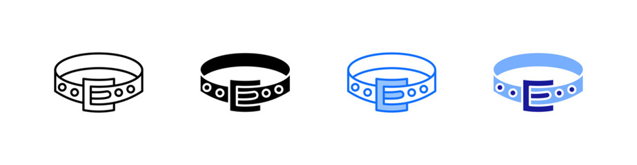 Belt Multiple Style Icon Set Vector 