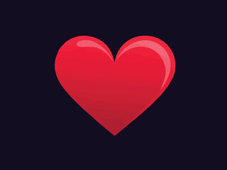 red heart on black background