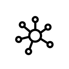 Simple Line Art Molecule Connection Structure Science Chemistry Icon