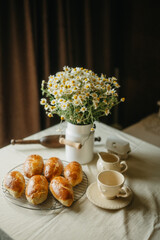 Sweet Summer pies and Daisy Flowers Cottagecore Food Photo