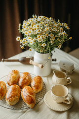 Sweet Summer pies and Daisy Flowers Cottagecore Food Photo