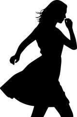 Silhouette of Woman Dancing: Graceful and Expressive Design for Movement, Freedom, and Celebration-Themed Projects