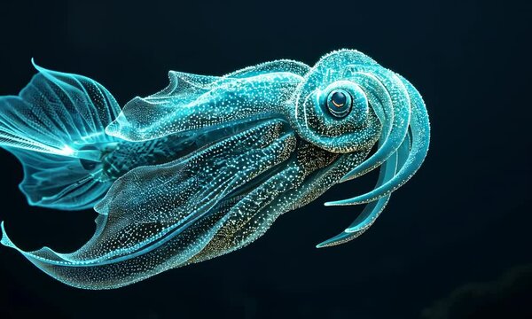 Luminous deep sea squid