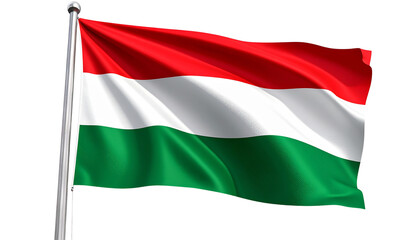 Obraz premium Elegant Flag with Three Vertical Stripes of Red, Red White, and Green, Capturing National Identity and Pride, Isolated on Transparent and White Background