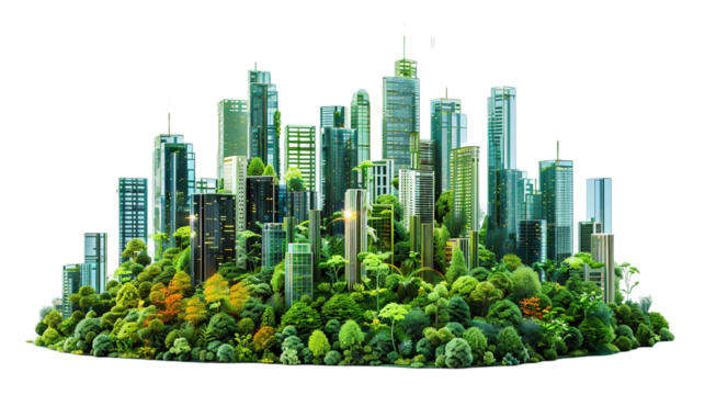 Plastic Skyscraper Design on the Transparent Background