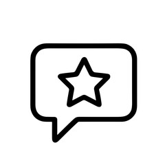 Obraz premium Line Art Star in Speech Bubble Symbol Icon for Review