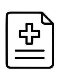 Fototapeta premium Simple Line Style Medical Report with Plus Sign Icon Graphic