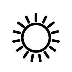 Obraz premium Simple Line Sunburst Sun Symbol Design Element Icon