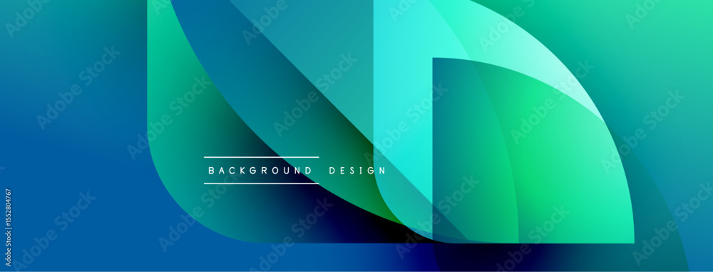 Poster Abstract fluid shapes, vibrant bluegreen gradient. Modern design elements create dynamic visual impact. Text reads background design.