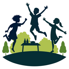 children playing in the garden