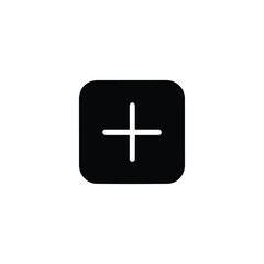 Plus Square Solid Icon Negative Space