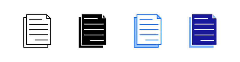 Obraz premium Paper Multiple Style Icon Set Vector 