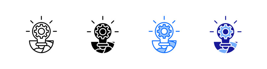 Innovation Culture Multiple Style Icon Set Vector 