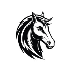 Stylized Black and White Horse Head