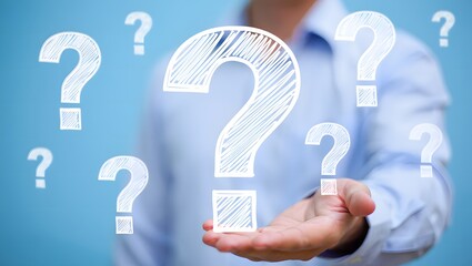 Overwhelmed by Questions A Person Surrounded by Question Marks