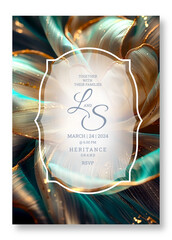 Colorful leaves art wedding invitation template, business brochure template, wedding invitation template, universal background, versatile vector background, creative brochure template, invitation