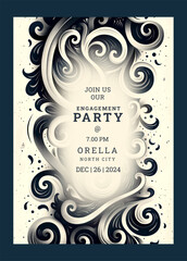 Decorative art wedding invitation template, business brochure template, wedding invitation template, universal background, versatile vector background, creative brochure template, invitation template