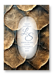 Dry leaves art wedding invitation template, business brochure template, wedding invitation template, universal background, versatile vector background, creative brochure template, invitation template