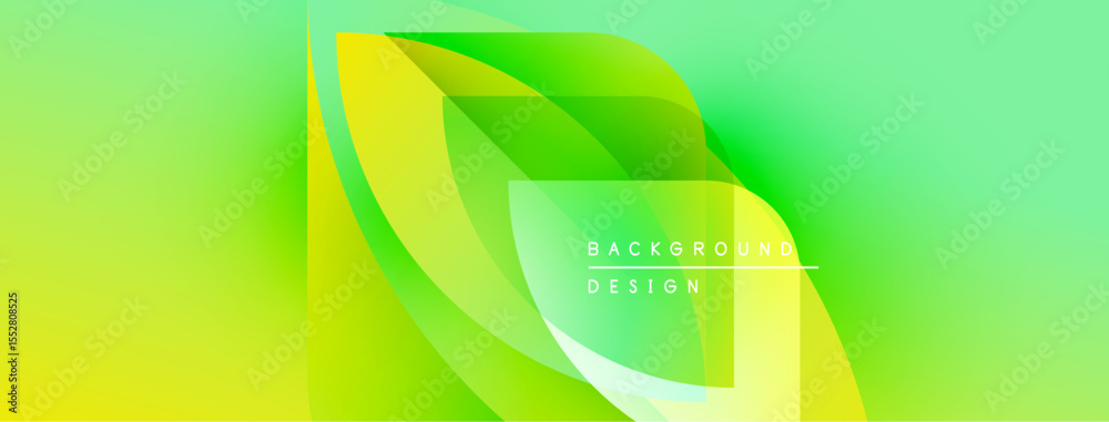Poster Bright gradient background. Abstract shapes overlap, creating dynamic visual effect. Text reads background design. Modern, vibrant composition.