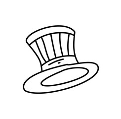 Simple Black Line Drawing of a Top Hat