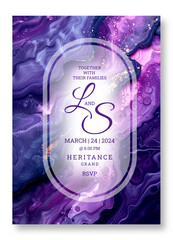 Purple art wedding invitation template, business brochure template, wedding invitation template, universal background, versatile vector background, creative brochure template, invitation template