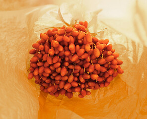 Dates Fruit in paper sack bag, Fresh Dates, Sweet Dates Fruit, in Bangkok, Thailand