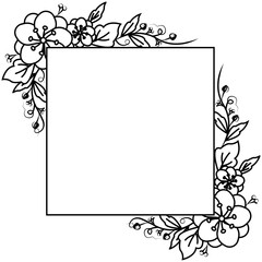 Fototapeta premium Floral Borders Frame, Decorative frames. Retro ornamental frame, vintage rectangle ornaments and ornate border. Decorative wedding frames, antique museum picture borders or deco devider. Isolated icon