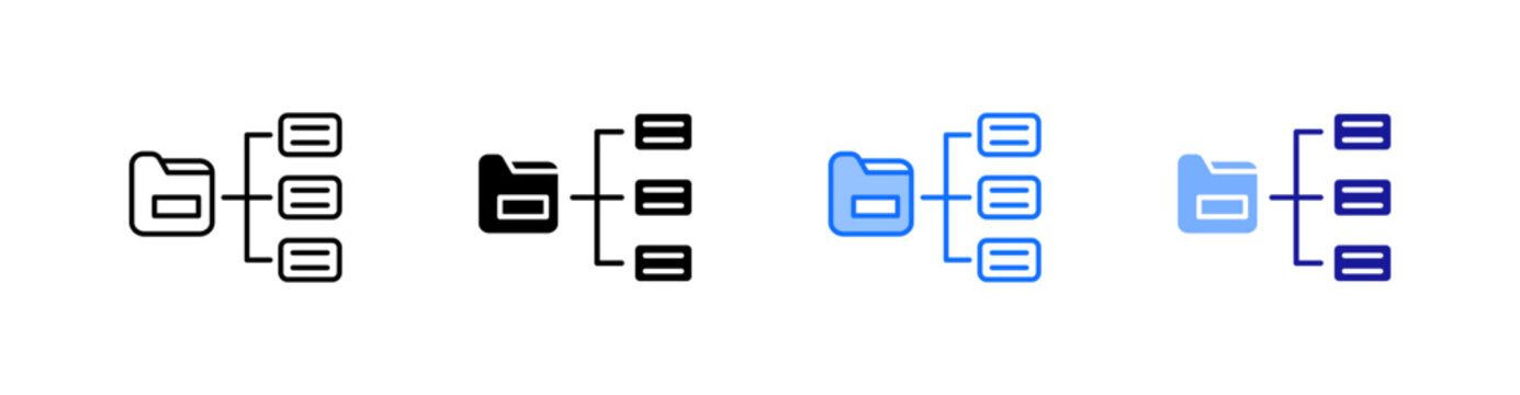 Data Classification Multiple Style Icon Set Vector 