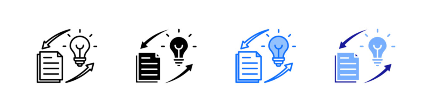 Implementation Multiple Style Icon Set Vector 