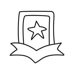 Simple Black Line Art Award or Achievement Badge