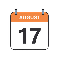 Fototapeta premium Indonesia Independence Day Vector Icon – Red Calendar 17 August, suitable for infographic design and applications