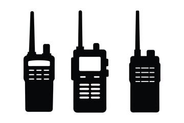Walkie Talkie silhouette vector bundle  illustration, Black Walkie Talkie silhouette vector