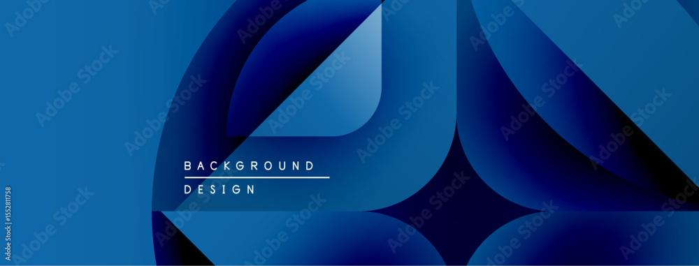 Poster Abstract blue layers create dynamic background. Gradient shades suggest depth, modern aesthetic. Text reads background design.