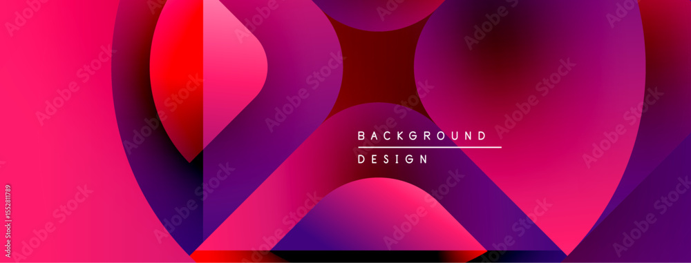 Aufkleber Abstract gradients form overlapping shapes. Vibrant pinks, reds, purples blend smoothly. Text reads background design centrally positioned.