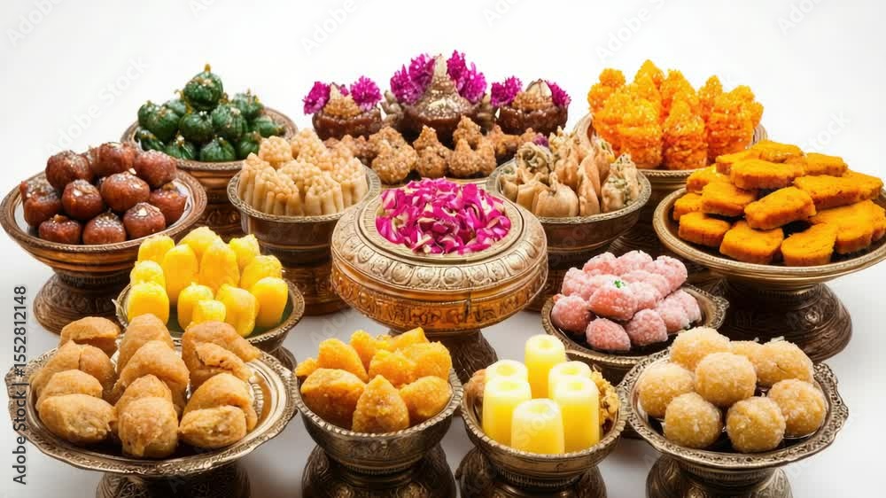 Poster a table filled with various types of food